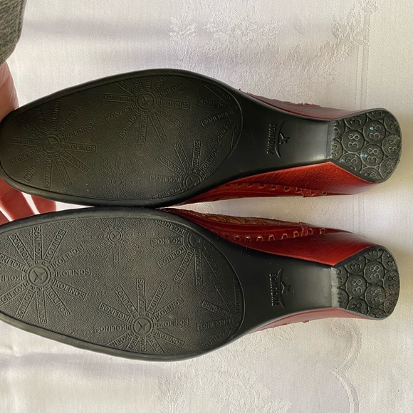 Pikolinos Romana Red/ Green Daisy Leather Spanish Design Mules. Size 7.5-8 - Picture 14 of 16